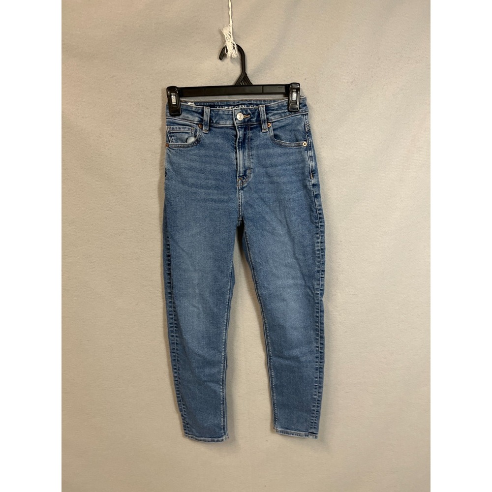 American Eagle Outfitters Skinny Jeans Womens 00 Blue Denim Stretch Medium Wash